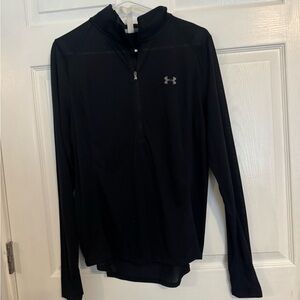 Under Armour Black Threadborne Heat Gear Men’s 3/4 Zip Long Sleeve Size Large